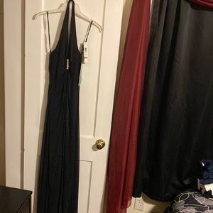 Black dress perfect for a wedding .